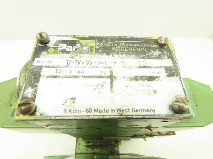 Parker D1VW / D3W Hydraulic Directional Flow Control Solenoid Valve Stack GREEN