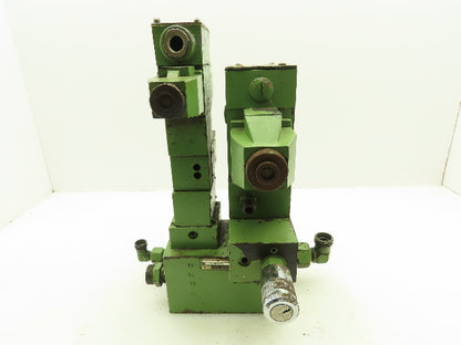 Parker D1VW / D3W Hydraulic Directional Flow Control Solenoid Valve Stack GREEN