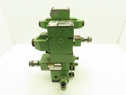 Parker D1VW / D3W Hydraulic Directional Flow Control Solenoid Valve Stack GREEN