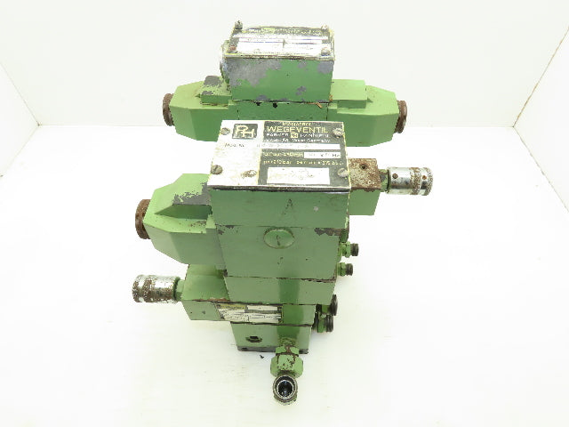 Parker D1VW / D3W Hydraulic Directional Flow Control Solenoid Valve Stack GREEN