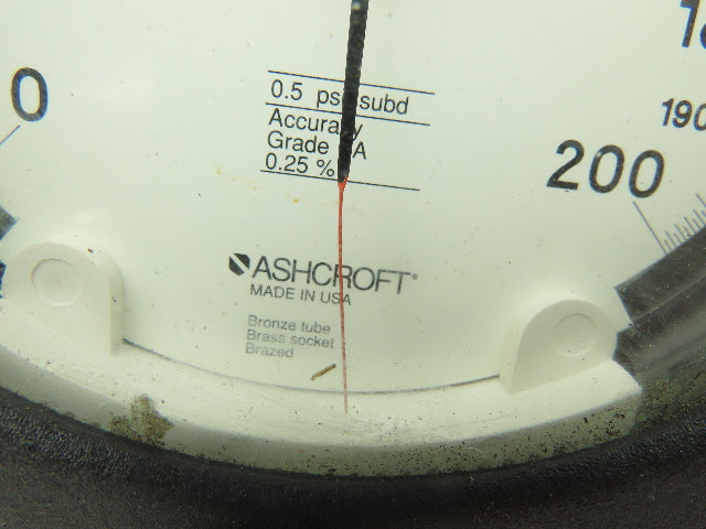 Ashcraft Q-4907 Pneumatic Temperature Compensated Test Gauge 0-200PSI