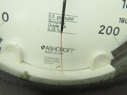 Ashcraft Q-4907 Pneumatic Temperature Compensated Test Gauge 0-200PSI