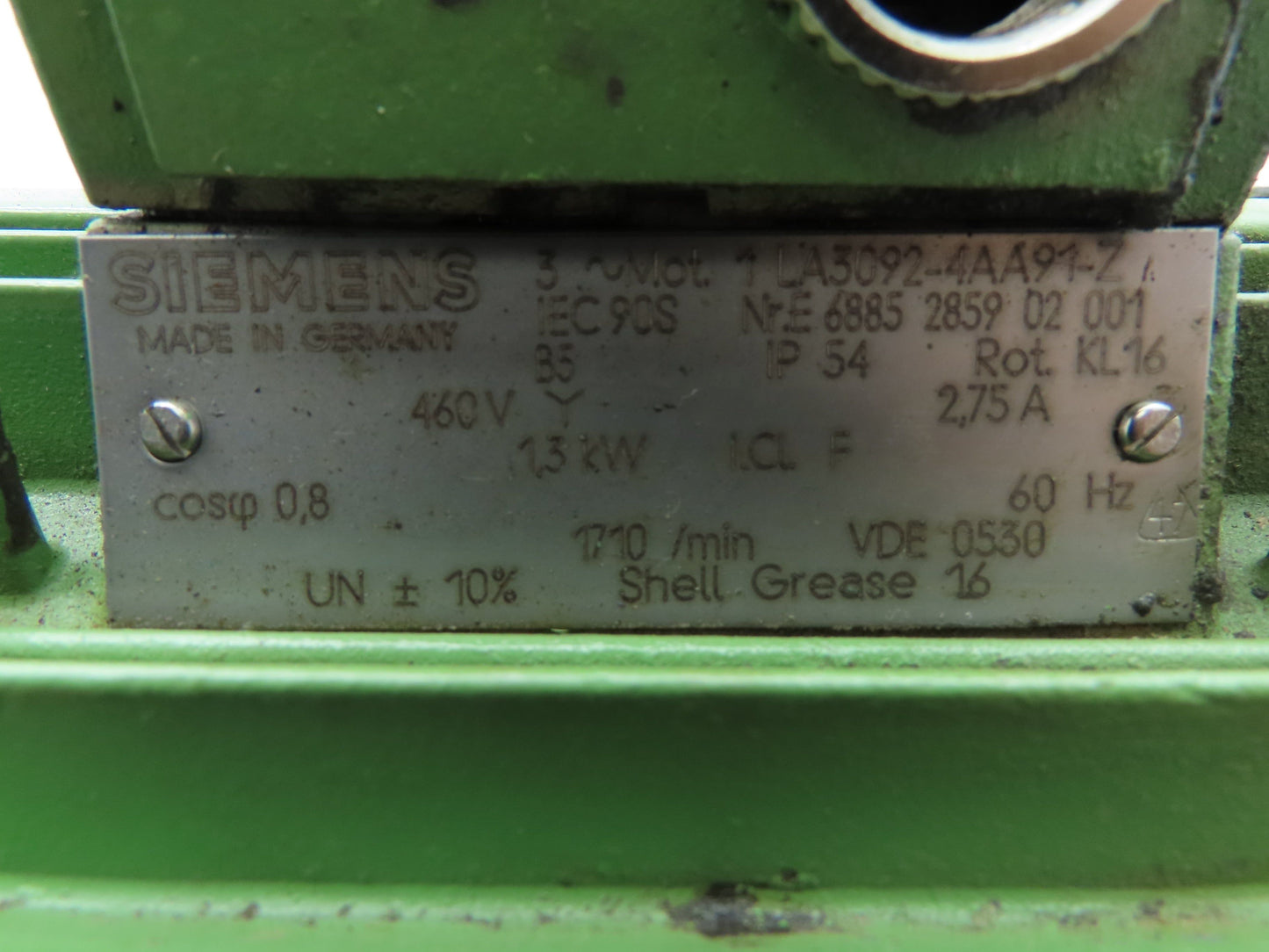 Siemens Hydraulik Ring Rotor Pump Motor 460V 1.3kW 1.75Hp 1710 RPM  PR-04-H-A1