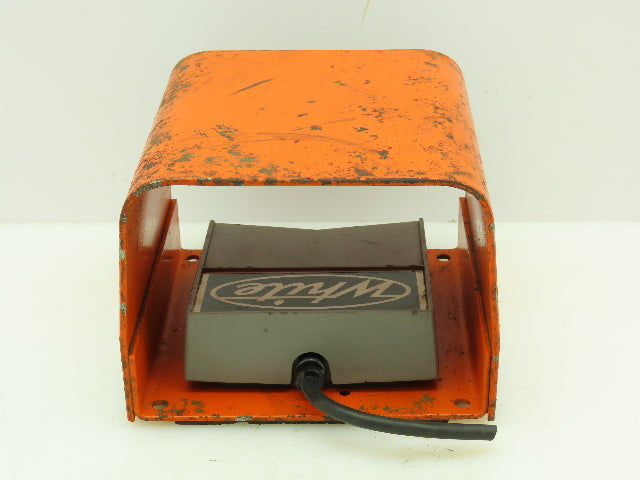 White Brand Heavy Duty Steel Guard Foot Switch w/Elec White Brand Foot Control