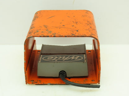 White Brand Heavy Duty Steel Guard Foot Switch w/Elec White Brand Foot Control