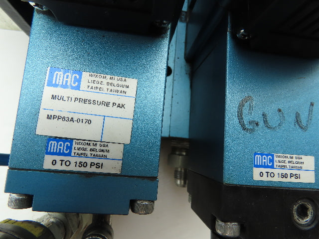 MAC MPP63A-0170 Multi-Pressure Pak Pneumatic Solenoid Air Valve Block 0-150 PSI