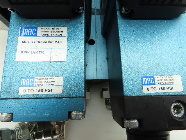 MAC MPP63A-0170 Multi-Pressure Pak Pneumatic Solenoid Air Valve Block 0-150 PSI