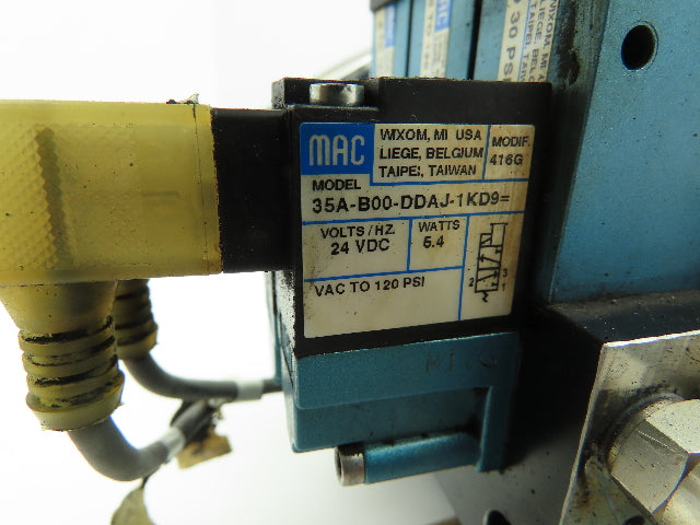 MAC MPP63A-0170 Multi-Pressure Pak Pneumatic Solenoid Air Valve Block 0-150 PSI