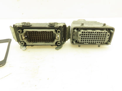 Harting Han-DD 72M  + Han-DD 72F 10a 250v 72 Pin Connector Set (male and female)