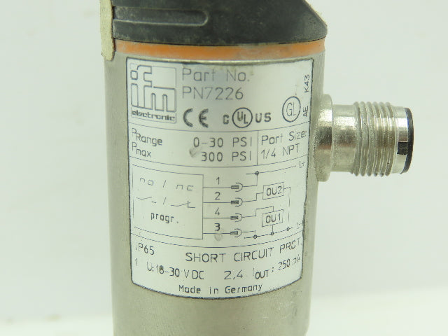 IFM PN7226 Electronic Effector Pressure Sensor Switch Monitor