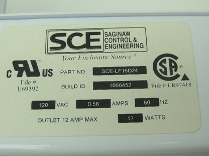 Sce SCE-LF16D24 SCE-LF16D24 Fluorescent Light Fixture 0.58amp 60hz 120VAC 17W
