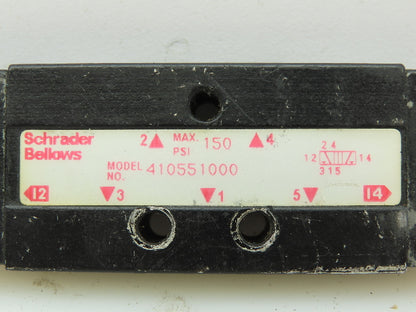 Parker 410551000 Valve Anodized Aluminum Spool Inline Valve Schrader Bellows
