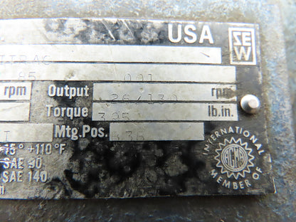 Sew-Eurodrive S40DT90S4 Gearmotor 1.5HP 2250RPM 460V 3PH 1"RH Shaft 17.3:1 Ratio