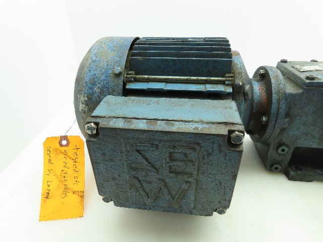 Sew-Eurodrive S40DT90S4 Gearmotor 1.5HP 2250RPM 460V 3PH 1"RH Shaft 17.3:1 Ratio