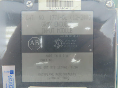 Allen Bradley 1771-DL Grey Encoder Input Module 7 Input Terminal