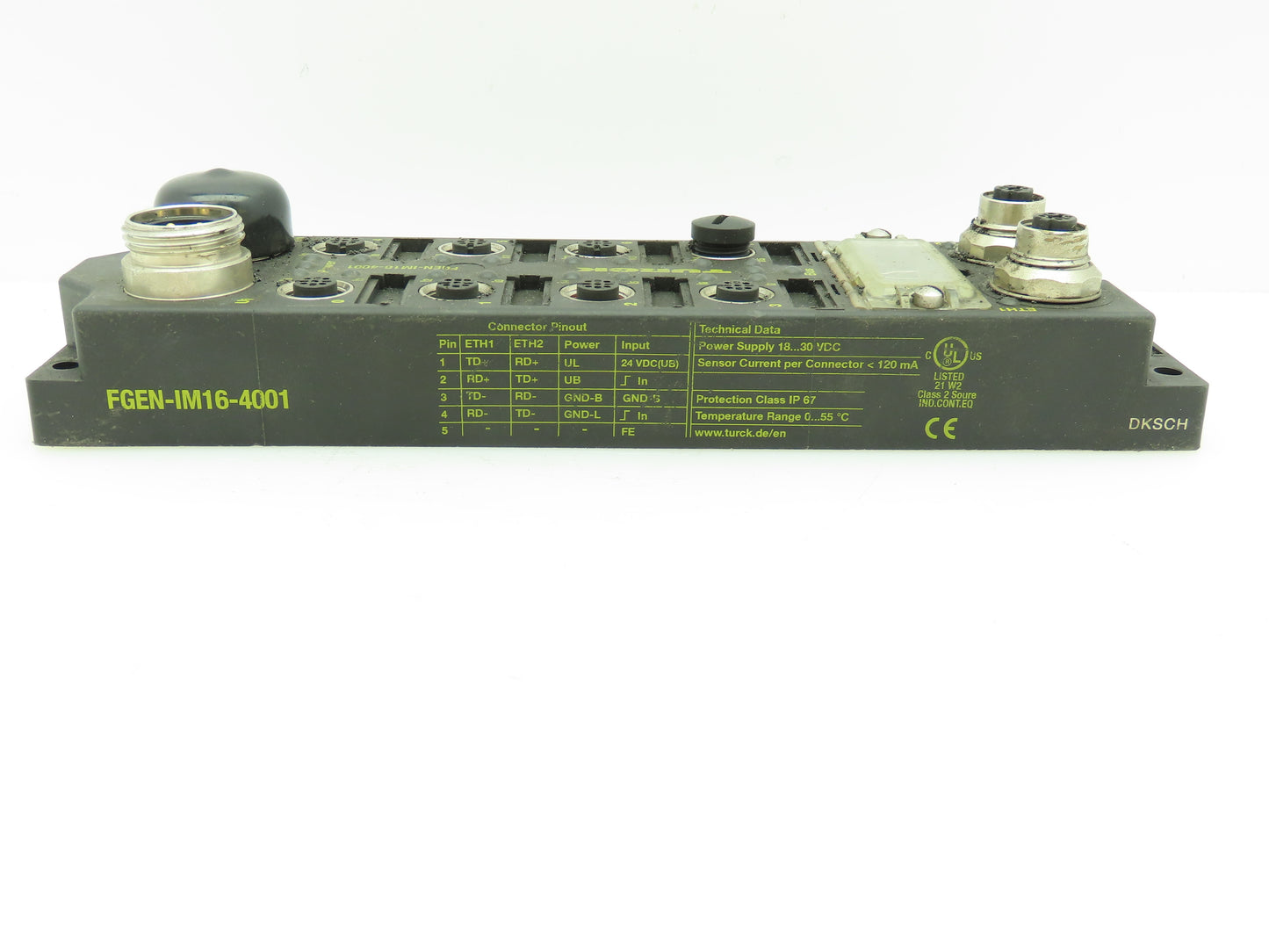 Turck FGEN-IM16-4001 Compact Multi-Protocol I/O Module For Ethernet