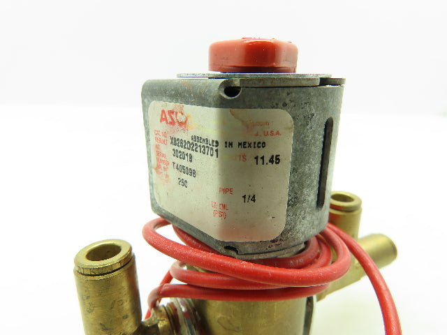 ASCO  X8262D2213701 Brass Solenoid Valve 250PSI  1/4" NPT 120V