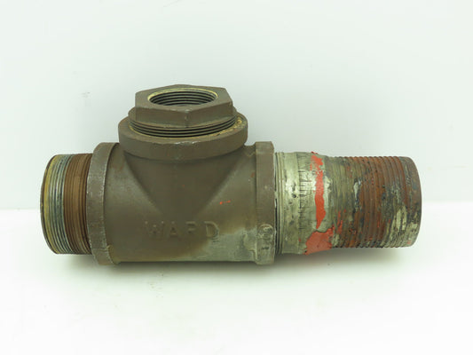 Ward 4"Anvil Tee w/4"Male Threaded Coupler & 4"-2-1/2"Reducer & 4"Barbed Fitting