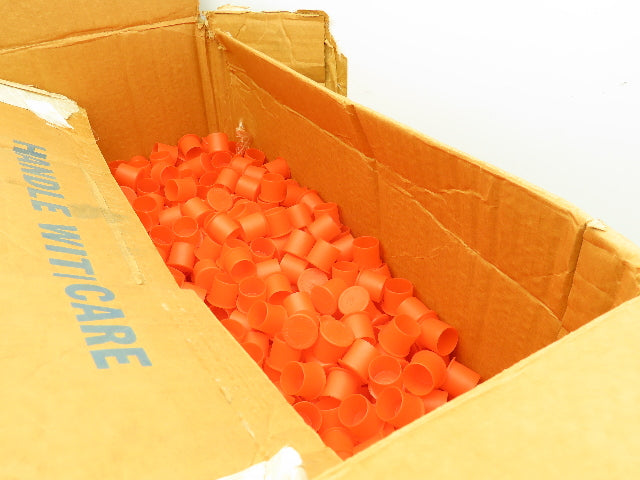 Caplugs 70-00917 E 7/8 A Flanged Cap STD Tread LDPE Orange Fits Over 7/8 OD Pipe