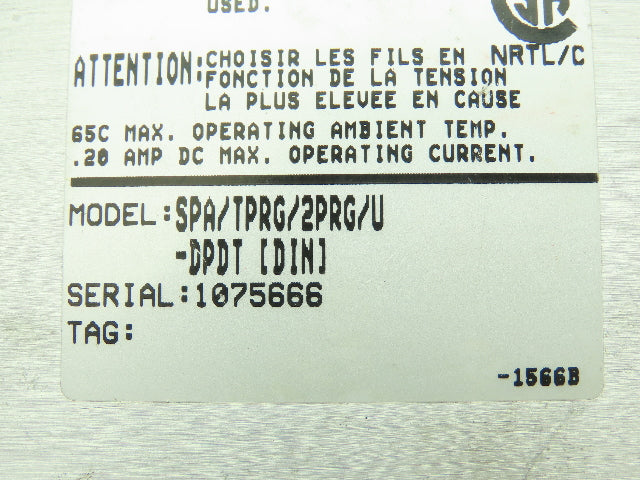 Moore Industries SPA/TPRG/2PRG/U-DPDT SPA Site Programmable Alarm .20 Amp DC Max
