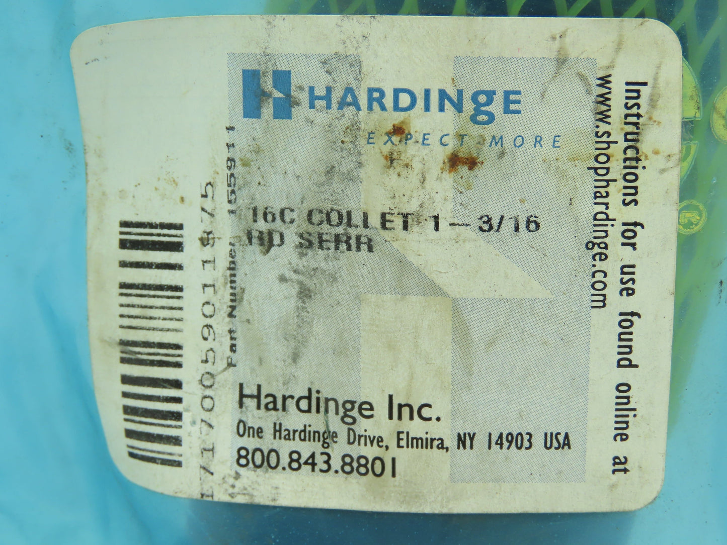 Hardinge 16C Collet 1-3/16" Round Serrated w/Internal Thread RH  NEW