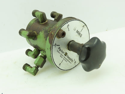 Parker Hydraulic Rotary Manual Selector Valve Manifold Multi-Port 6-Station MW6