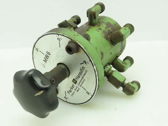 Parker Hydraulic Rotary Manual Selector Valve Manifold Multi-Port 6-Station MW6