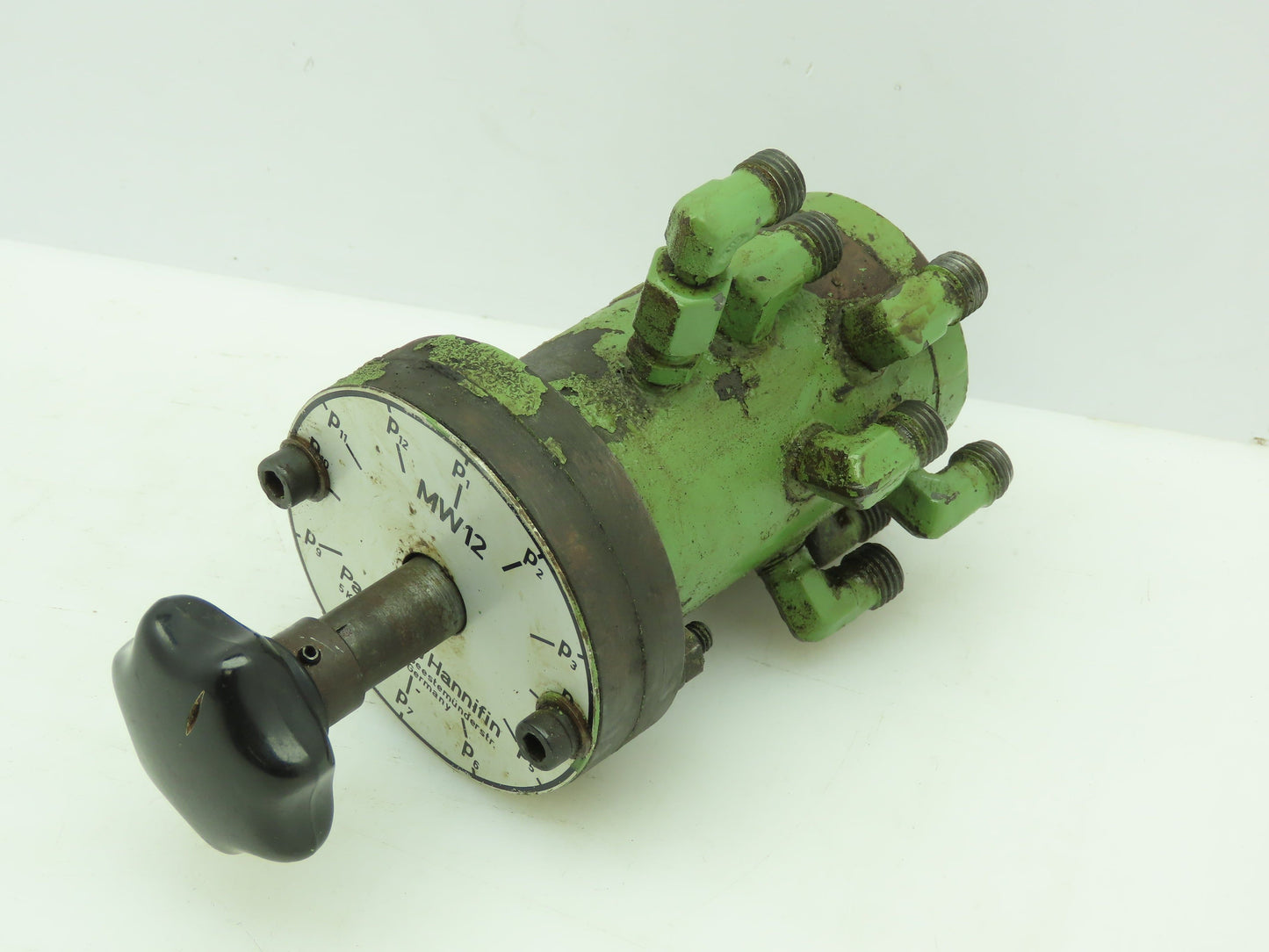 Parker MW12 Hydraulic Rotary Manual Hand Selector Valve Manifold 12-Station