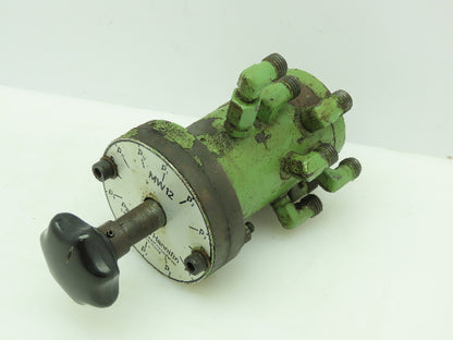Parker MW12 Hydraulic Rotary Manual Hand Selector Valve Manifold 12-Station