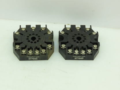Skan-A-Matic 677005 677005 Relay Socket 11 Pin/Screw Terminal Contacts LOT OF 2