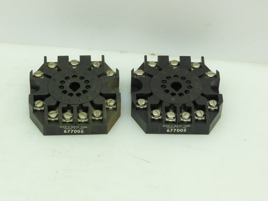 Skan-A-Matic 677005 677005 Relay Socket 11 Pin/Screw Terminal Contacts LOT OF 2