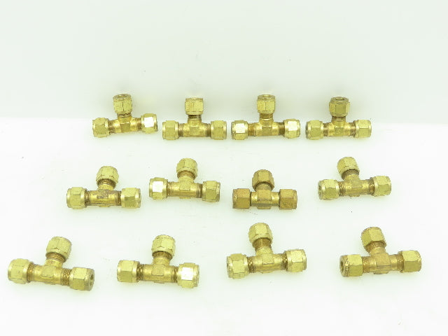 Gyrolok Brass Union Tee Connector Compression Fitting  5/16" Tube OD  LOT OF 12