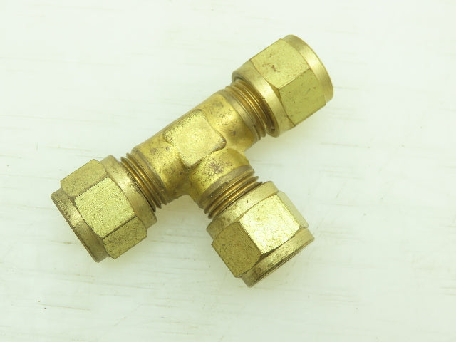 Gyrolok Brass Union Tee Connector Compression Fitting  5/16" Tube OD  LOT OF 12