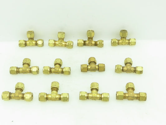 Gyrolok Brass Union Tee Connector Compression Fitting  5/16" Tube OD  LOT OF 12