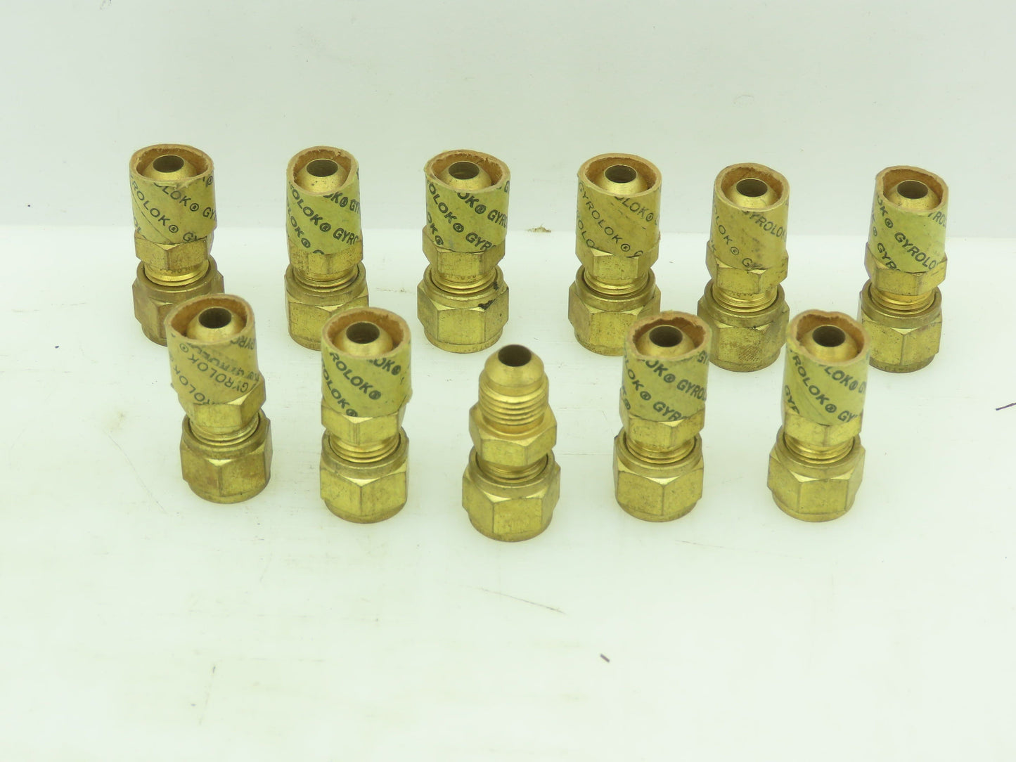 Gyrolok Brass 45° Flare Male Union Compression Fitting  5/16" Tube OD  LOT OF 11