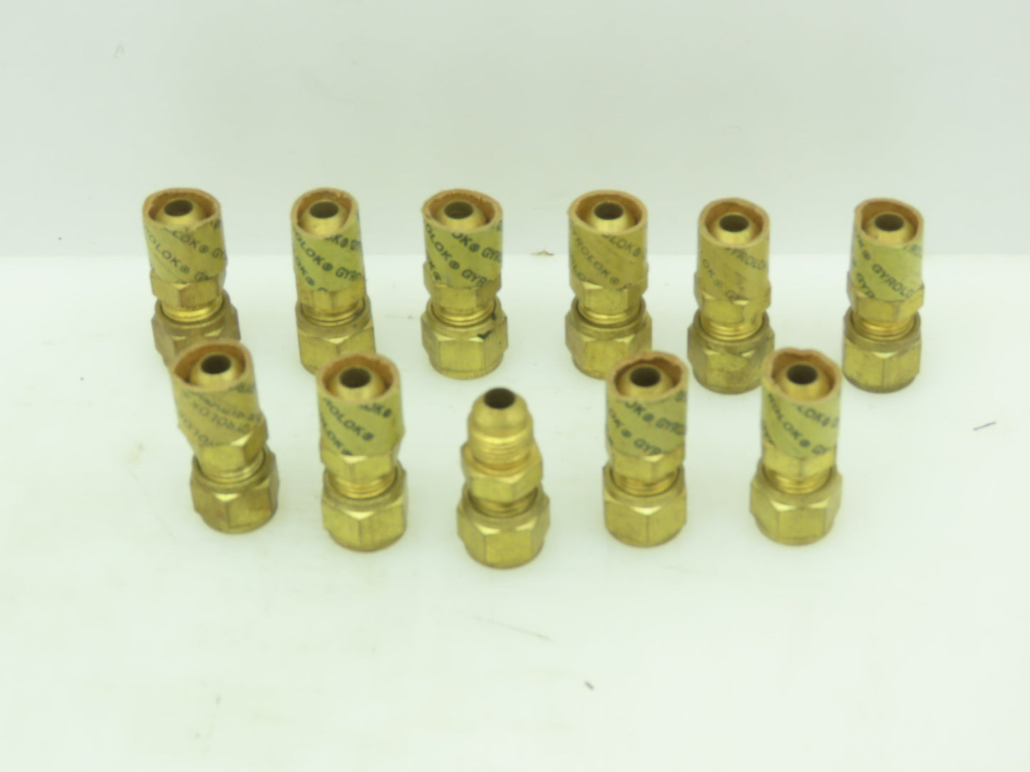 Gyrolok Brass 45° Flare Male Union Compression Fitting  5/16" Tube OD  LOT OF 11