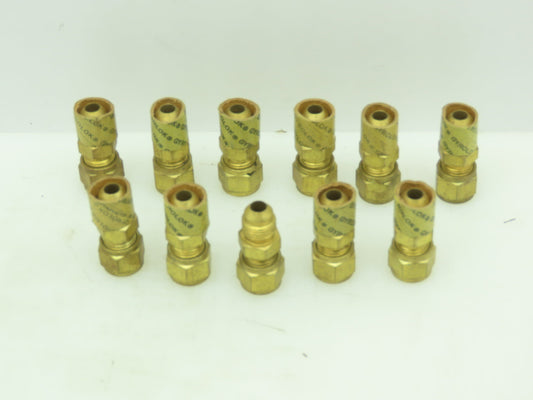 Gyrolok Brass 45° Flare Male Union Compression Fitting  5/16" Tube OD  LOT OF 11