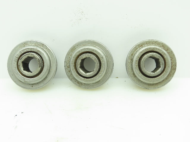Mathews Conveyor Flanged Roll Bearing 11/16" Hex Bore 2.26" OD  Lot of 3