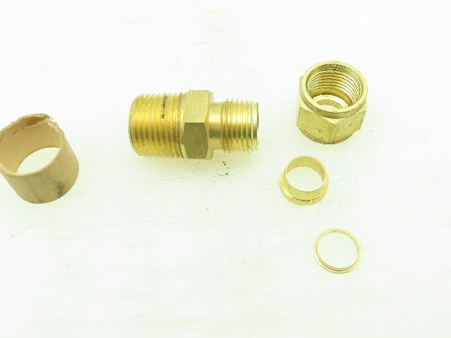 Brass Straight Male Tank Compression Fitting 3/8" Tube x 3/8" MNPT  LOT OF 13