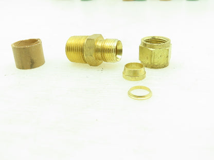 Brass Straight Male Tank Compression Fitting 3/8" Tube x 3/8" MNPT  LOT OF 13