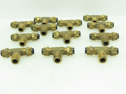 Male Branch Tee Poly-Tite Compression Fitting 3/8" Tube x 1/4" MNPT  LOT OF 12