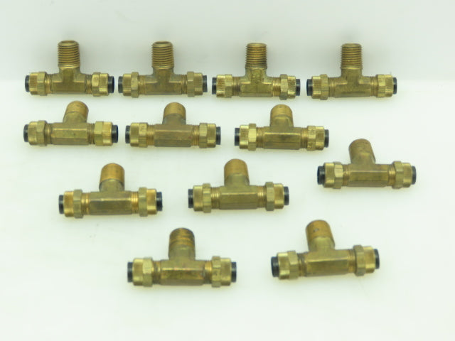 Male Branch Tee Poly-Tite Compression Fitting 3/8" Tube x 1/4" MNPT  LOT OF 12
