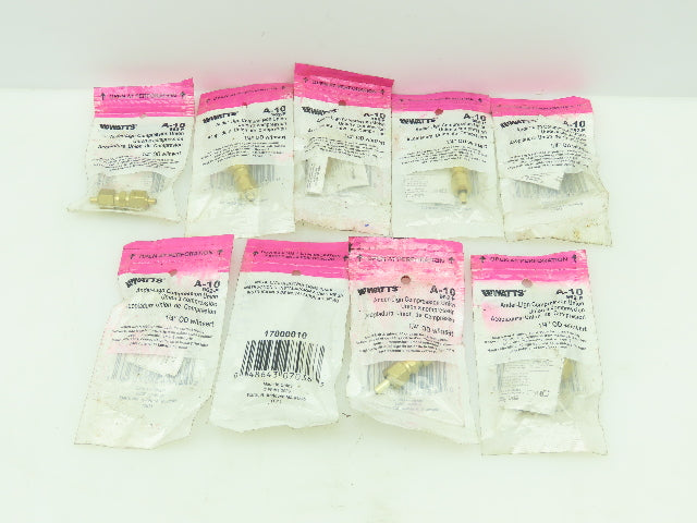 Watts A-10 962-P Ander-Lign Brass Compression Union 1/4 Tube OD  LOT OF 9