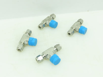 Hy-Lok 316 Male Branch Tee Compression Fitting 1/4" Tube x 3/8" MNPT  LOT OF 4