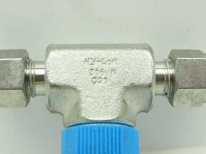 Hy-Lok 316 Male Branch Tee Compression Fitting 1/4" Tube x 3/8" MNPT  LOT OF 4