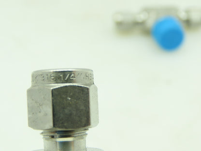 Hy-Lok 316 Male Branch Tee Compression Fitting 1/4" Tube x 3/8" MNPT  LOT OF 4