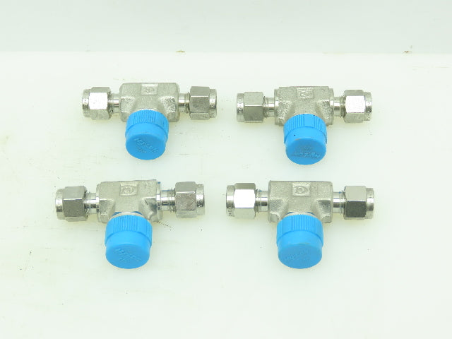 Hy-Lok 316 Male Branch Tee Compression Fitting 1/4" Tube x 3/8" MNPT  LOT OF 4