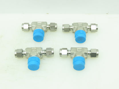Hy-Lok 316 Male Branch Tee Compression Fitting 1/4" Tube x 3/8" MNPT  LOT OF 4