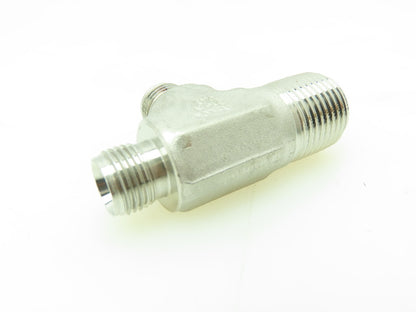 Hy-Lok 316 Male Run Tee Compression Fitting 3/8" Tube x 1/2" MNPT  LOT OF 2