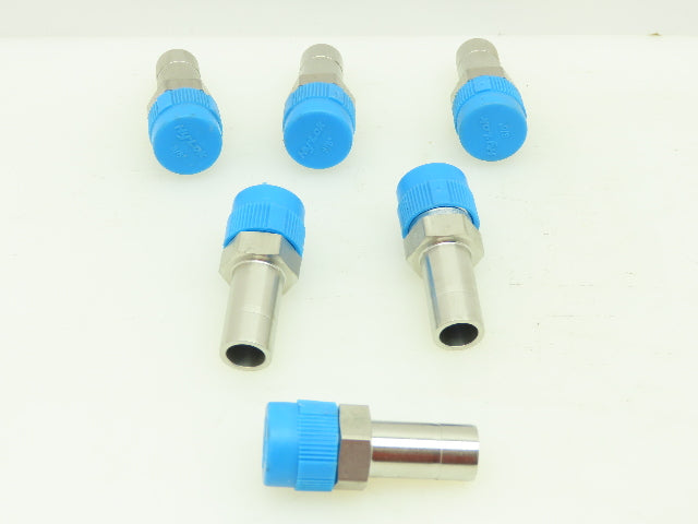 Hy-Lok Stainless Male Adapter Fitting  1/2" Tube x 3/8" NPT Pipe  LOT OF 6